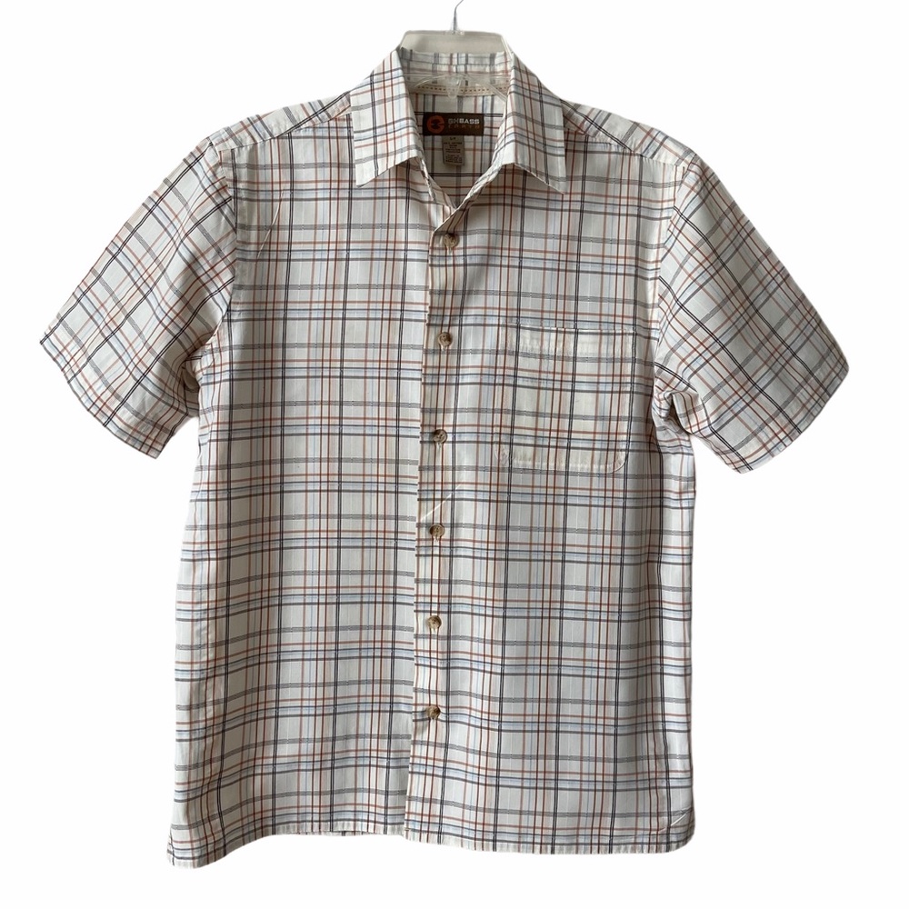 GH Bass Mens Plaid Casual Button Up Shirt,Small